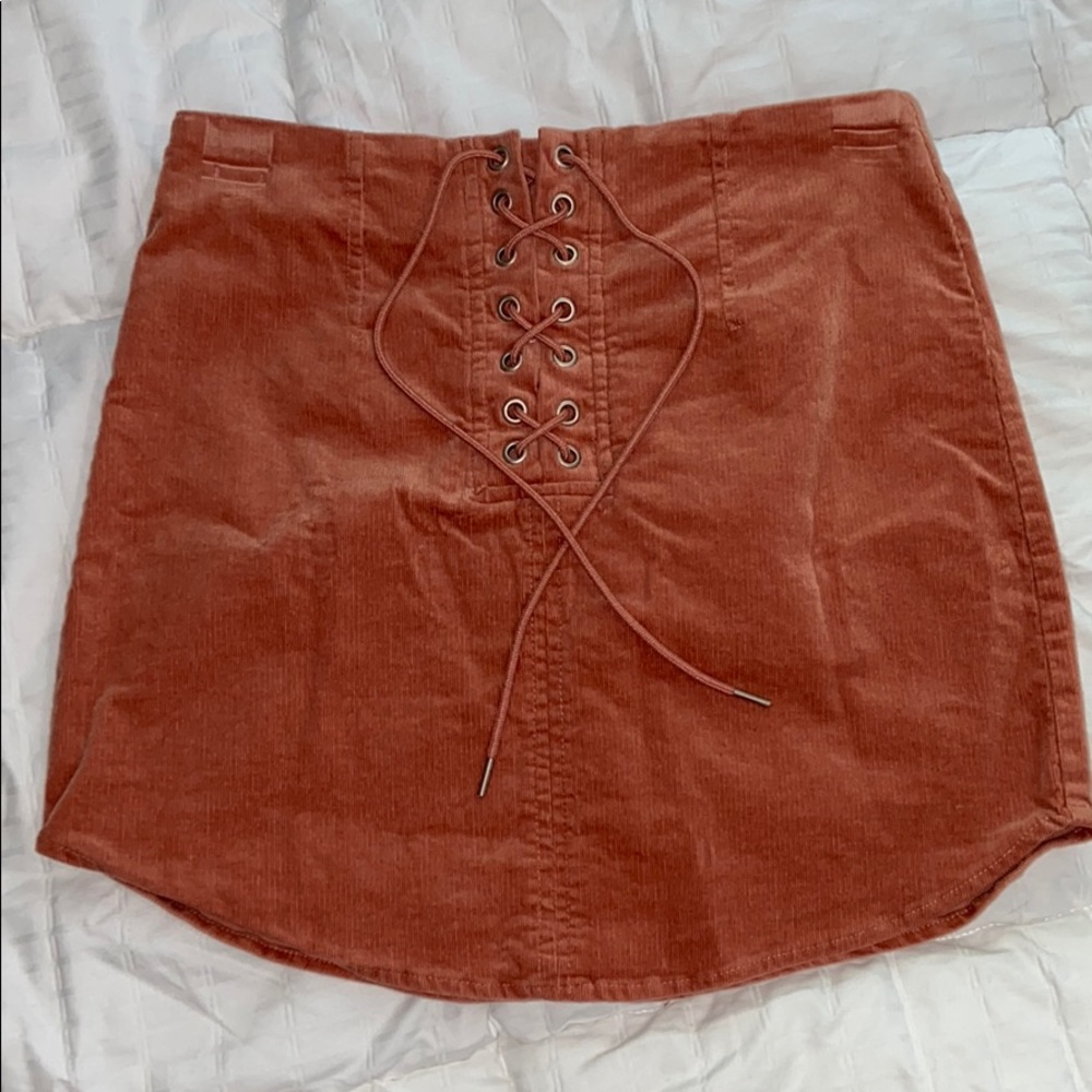 Blush tie up skirt